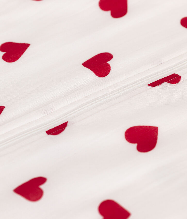 Babytrappelzakje in katoen TOG 1 wit/rood