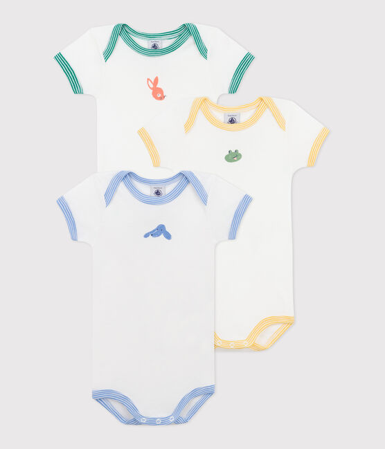 Set van 3 katoenen body's met korte mouwen en dierenprint variante 1