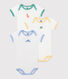 Set van 3 katoenen body's met korte mouwen en dierenprint