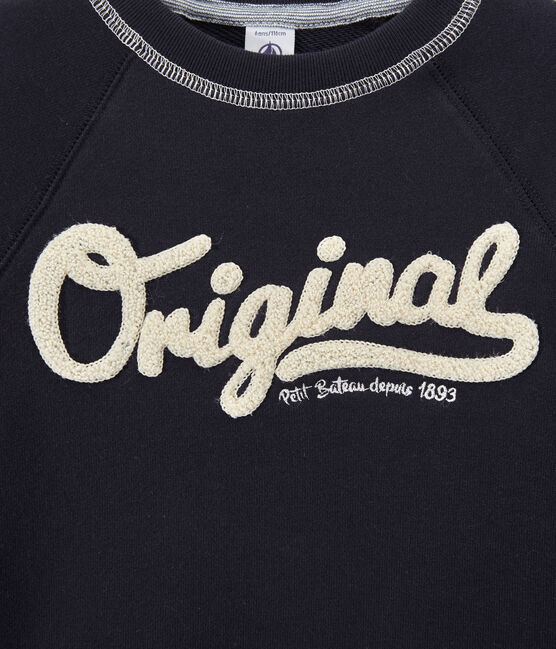 Sweat shirt garçon en molleton bleu SMOKING