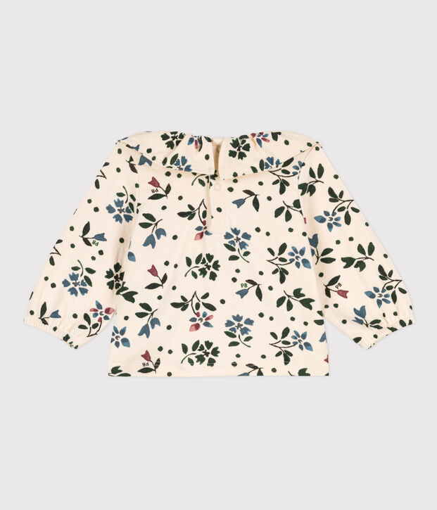 Blouse manches longues b&eacute;b&eacute; imprim&eacute;e en gaze de coton &eacute;cru/multicouleur
