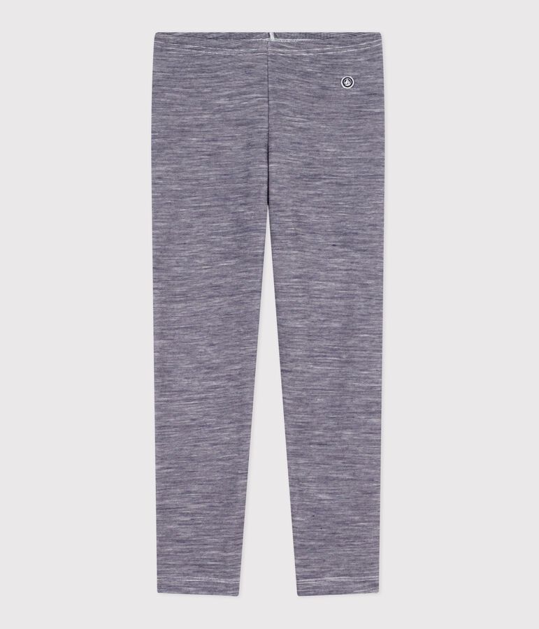 Kinderlegging van wol en katoen met strepen blauw/wit