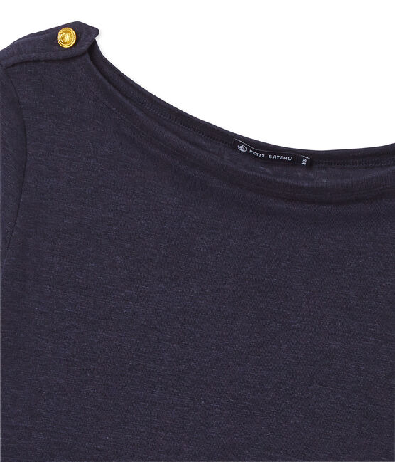 T-shirt femme en lin bleu SMOKING