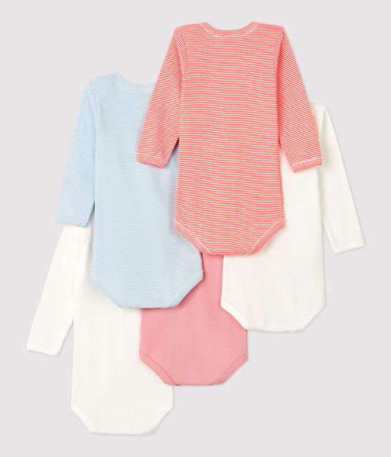 Lot de 5 bodies manches longues bébé fille en coton variante 1