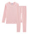 Pyjama petite fille coupe très ajustée en côte rose CHARME/blanc MARSHMALLOW