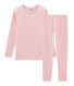 Pyjama petite fille coupe très ajustée en côte