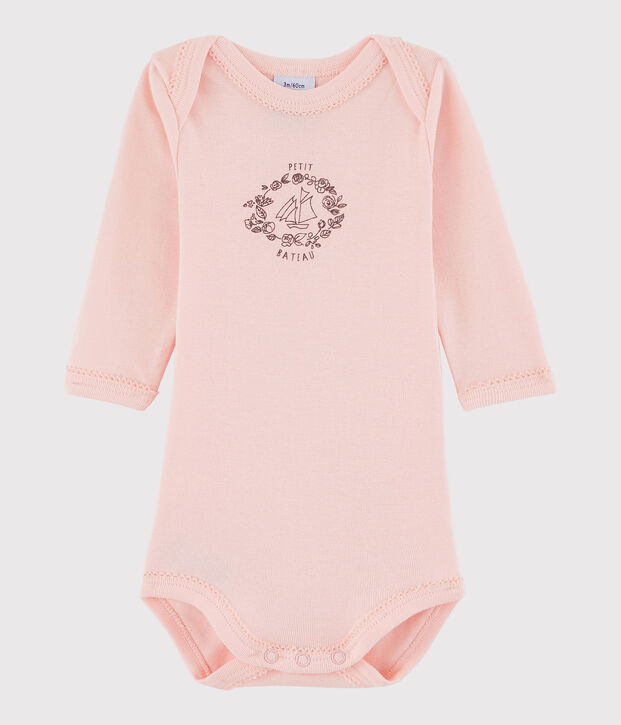 Body manches longues b&eacute;b&eacute; fille rose