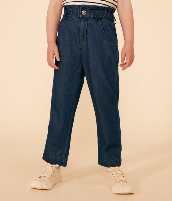 Rechte broek in licht denim voor meisjes blauw DENIM