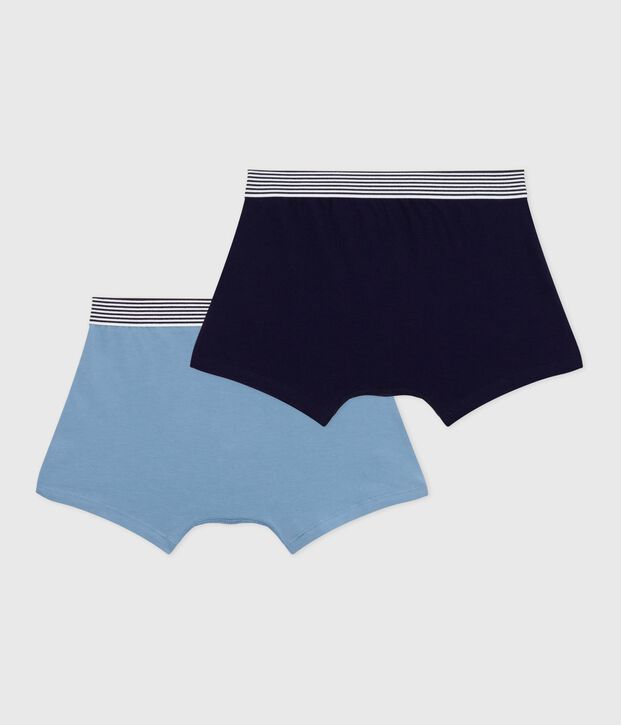 Lot de boxers enfant en coton et elasthanne uni multicouleur