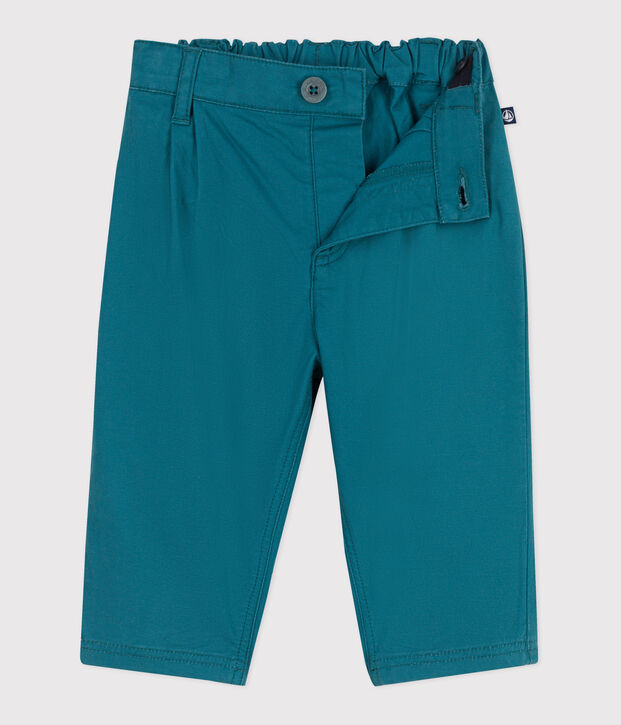 Pantalon b&eacute;b&eacute; en coton souple uni vert