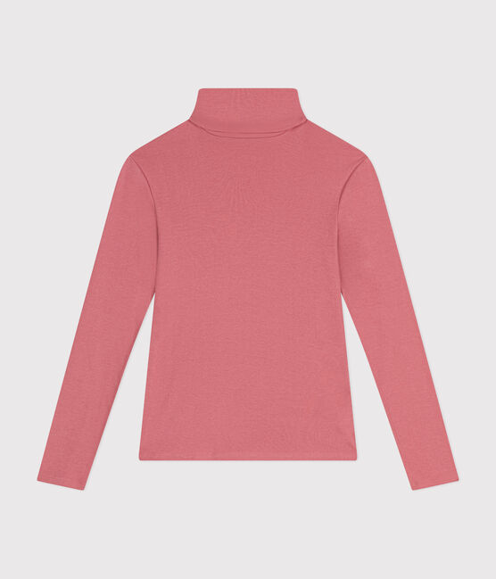 L'Iconique, katoenen T-shirt met rolkraag voor dames roze ROSEWOOD