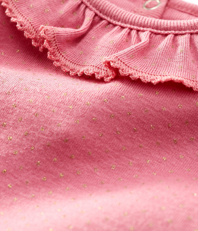 Body manches longues b&eacute;b&eacute; fille rose/jaune