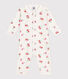 Katoenen babypyjama zonder voetjes met golvend kraagje en vruchtenprint
