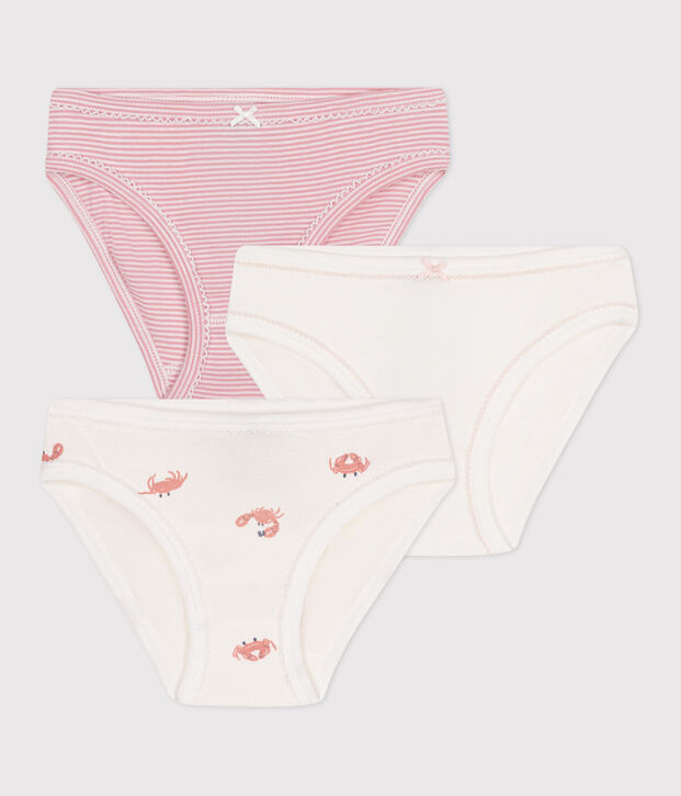 Lot de 3 culottes enfant en coton imprim&eacute; crabes multicouleur