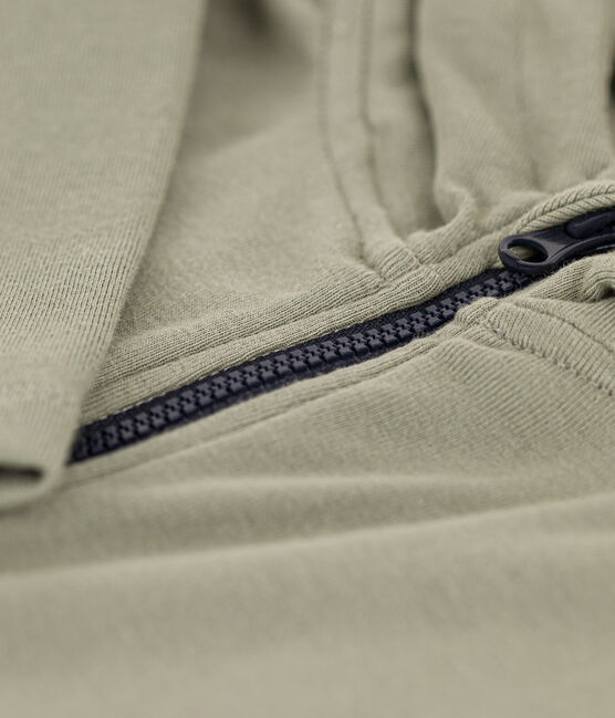 Sweatshirt zippé à capuche enfant garçon vert MARECAGE