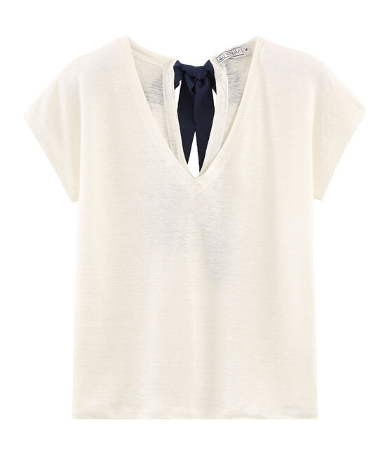 Linnen damesshirt wit MARSHMALLOW