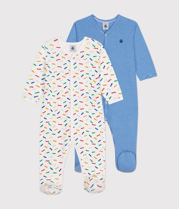 Lot de 2 pyjamas en coton b&eacute;b&eacute; multicouleur