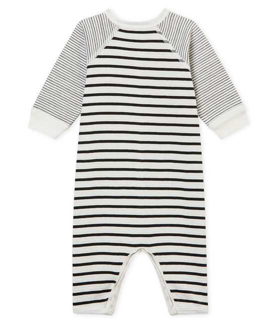 Zachte pyjama zonder voetjes voor babyjongens wit MARSHMALLOW/grijs CAPECOD