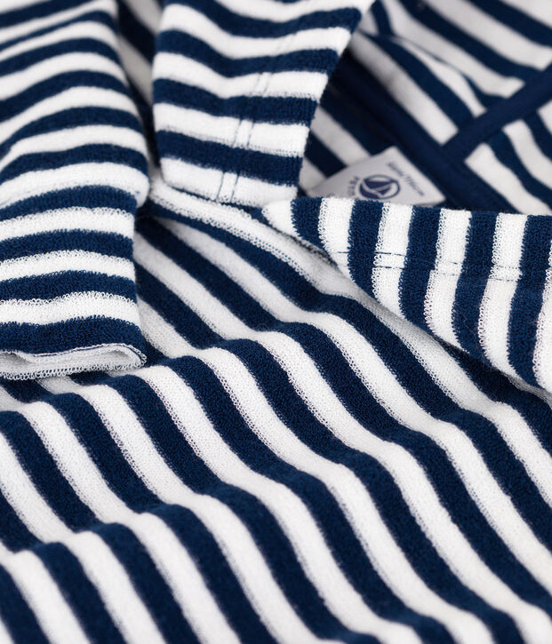 Gestreept sweatshirt met kap voor jongens blauw/wit