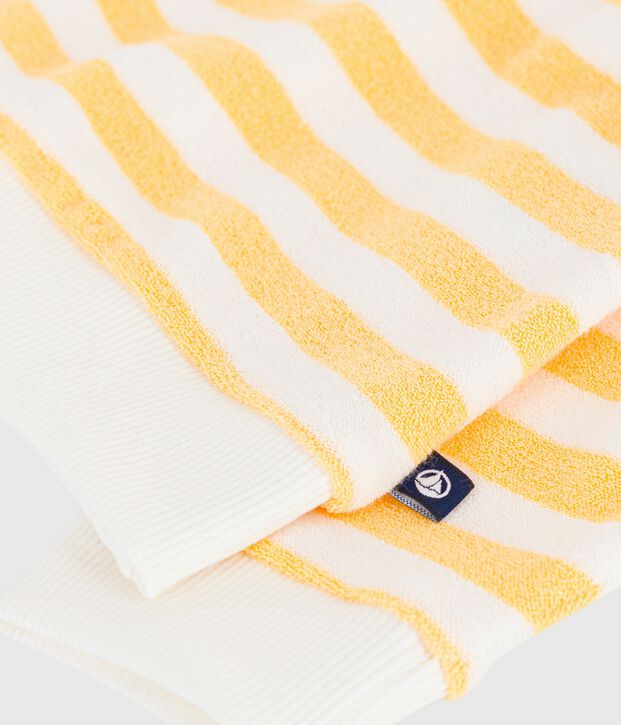 Sweatshirt b&eacute;b&eacute; en coton ray&eacute; jaune/blanc