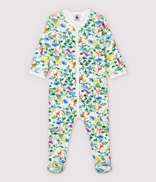 Dors-bien jungle b&eacute;b&eacute; en coton blanc/multicouleur
