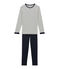 Pyjama garçon en velours bleu SMOKING/beige COQUILLE