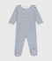 Pyjamas bébé manches longues en coton blanc ECUME/ INCOGNITO