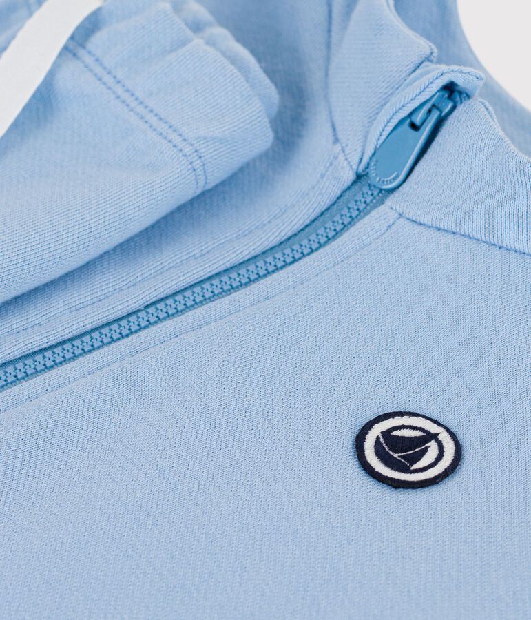 Ensemble sweatshirt et pantalon b&eacute;b&eacute; en coton uni bleu FLO