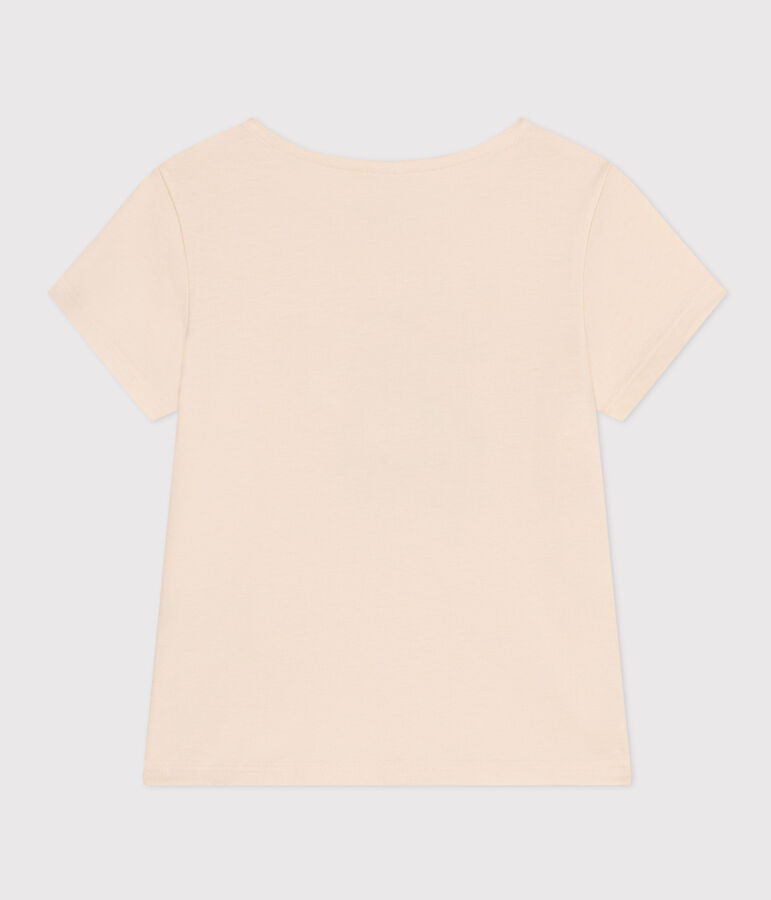 Tee-shirt en jersey l&eacute;ger enfant fille &eacute;cru/multicouleur