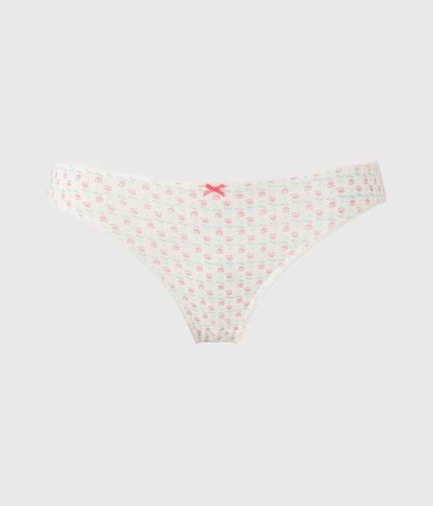 Culotte fille imprim&eacute;e en jersey stretch blanc/multicouleur
