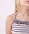 Maillot de bain deux pièces enfant à rayures blanc MARSHMALLOW/bleu MEDIEVAL