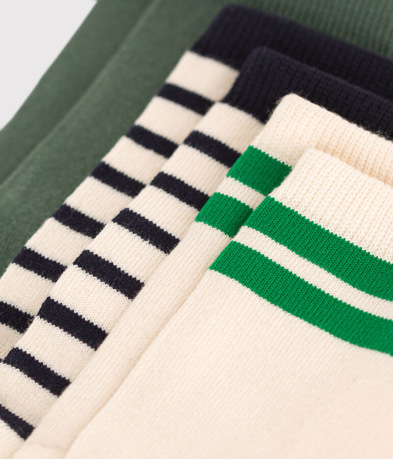 3 paires de chaussettes en coton rayures enfant multicouleur