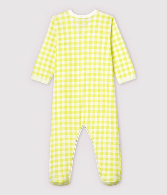 Geel katoenen pyjama met gingham-ruit wit MARSHMALLOW/ SUNNY