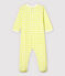 Geel katoenen pyjama met gingham-ruit wit MARSHMALLOW/ SUNNY