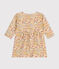 Jurk met lange mouwen in doorgestikte tubic met print voor baby's wit AVALANCHE/ MULTICO