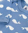 Katoenen body met lange mouwen en kraagje voor baby's blauw BEACH/ MARSHMALLOW