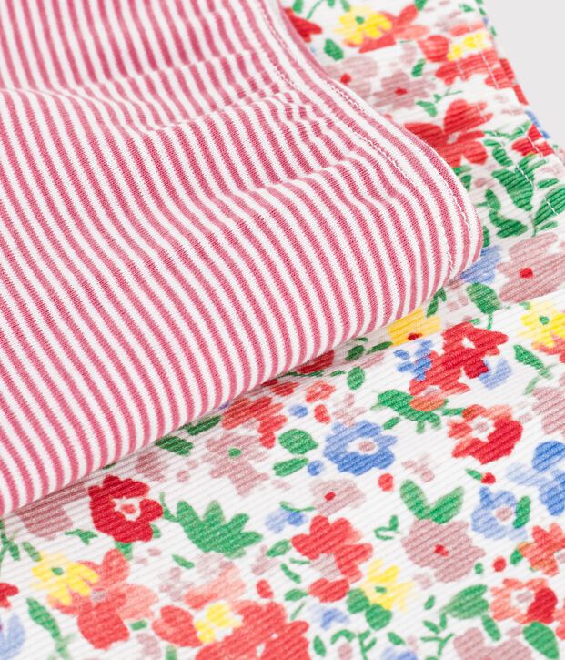 Setje met ange katoenen hipsters met bloemmotiefje voor kinderen multicouleur