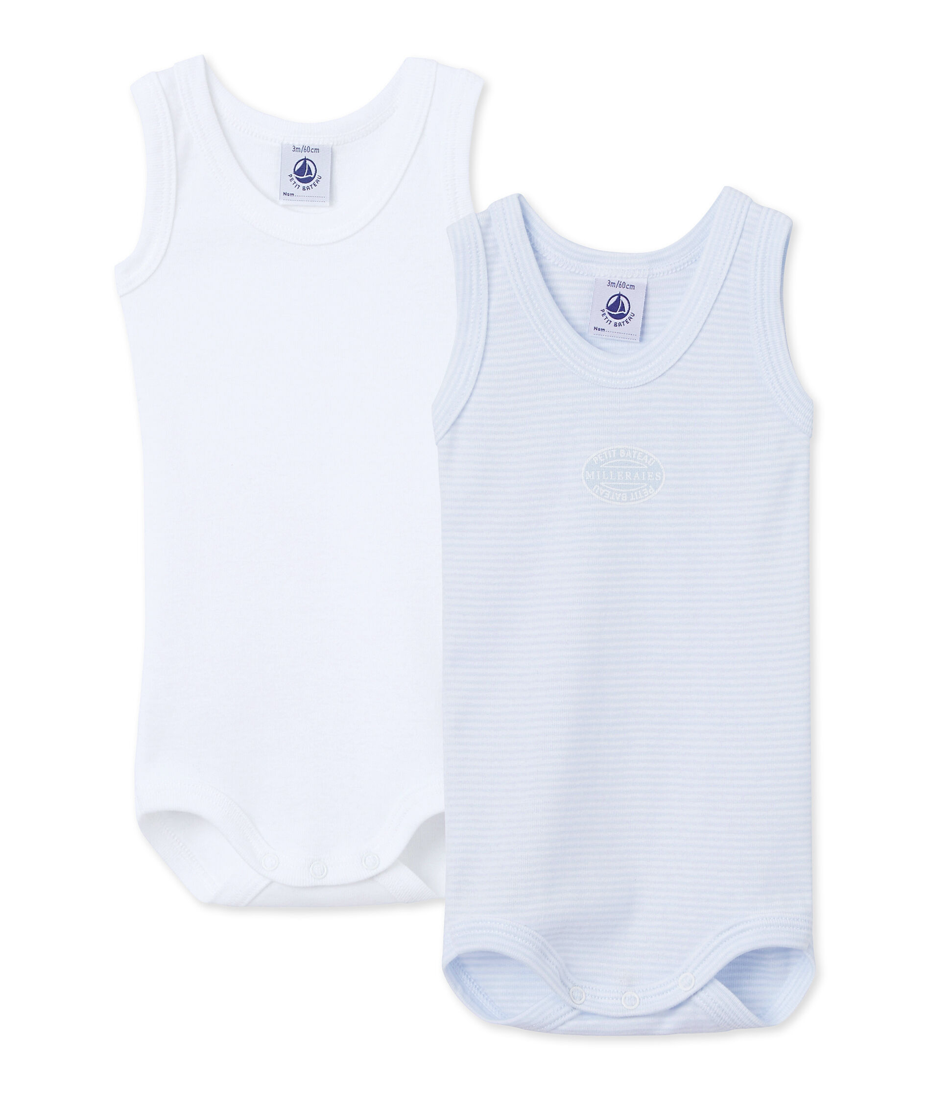 Body B/éb/é Fille Uni Petit Bateau Sans manche Lot De 2