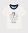 Katoenen T-shirt met korte mouwen voor jongens wit MARSHMALLOW