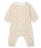 Combinaison longue bébé fille en côte blanc MARSHMALLOW/blanc MULTICO
