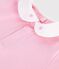 Combinaison courte bébé en coton, coeurs brodés au col rose MARQUISE