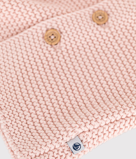 Gebreide uniseks babycardigan in ribbelsteek roze SALINE