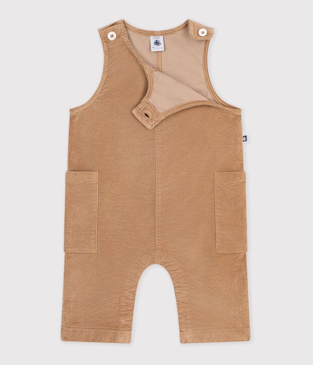 Lang babypakje in effen fluweel LATTE
