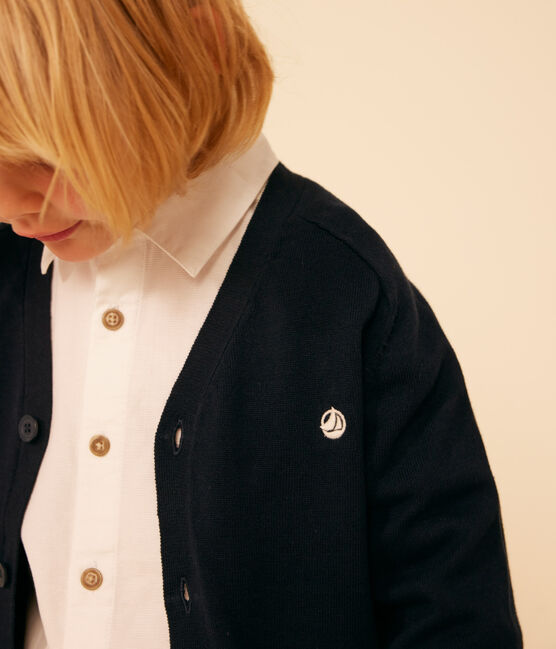 Katoenen jongensvest blauw SMOKING