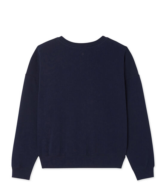 Damessweater in stretchkatoen blauw SMOKING