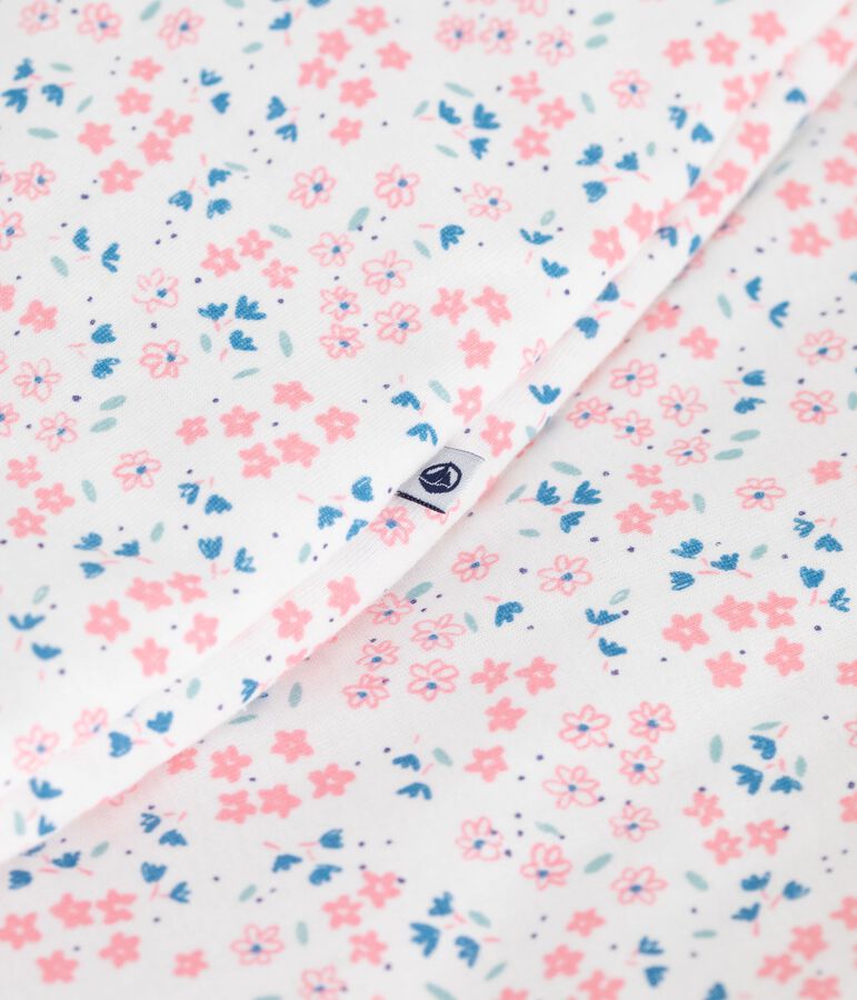 Katoenen babytrappelzakje met bloemetjesprint TOG 2 wit/multicouleur