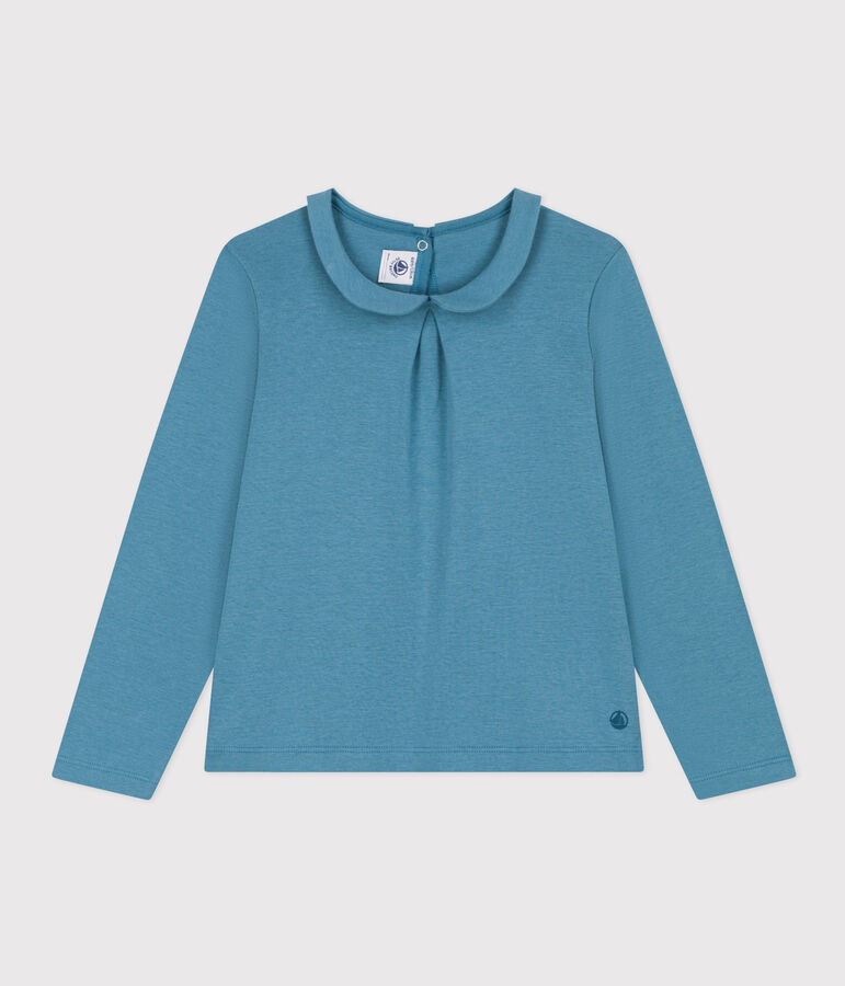 Blouse en coton enfant fille bleu