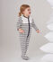 Uniseks babypyama in fluweel wit MARSHMALLOW/blauw SMOKING