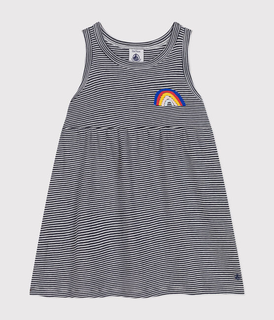 Robe sans manche en coton rayé bébé bleu SMOKING/blanc MARSHMALLOW