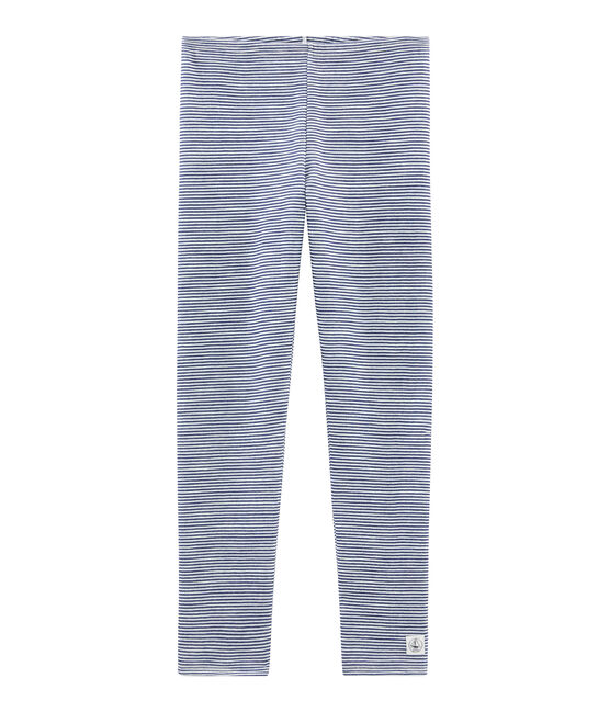 Legging chaud femme bleu MEDIEVAL/blanc MARSHMALLOW